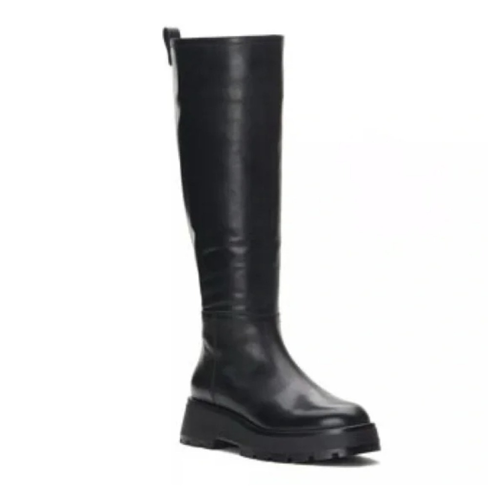 Vince Camuto 8.5 Leather Nettrio Knee High Riding Boot Chunky Plaform Biker 90s